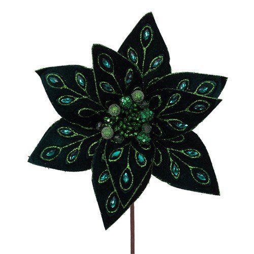 Emerald Jewelled Poinsettia - My Christmas