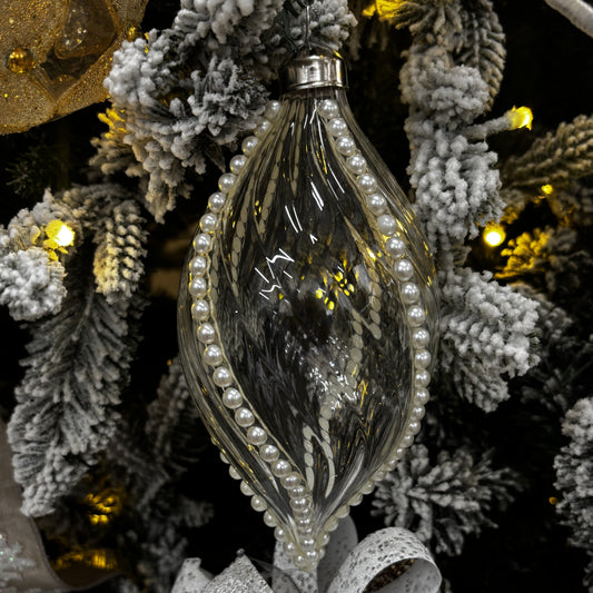 Etched Swirl Drop Bauble - My Christmas