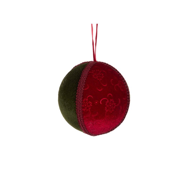 Fabric Red Tartan Segment Bauble - My Christmas