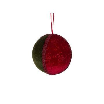Fabric Red Tartan Segment Bauble - My Christmas