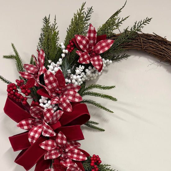 Farmhouse Check Wreath - 50cm - My Christmas