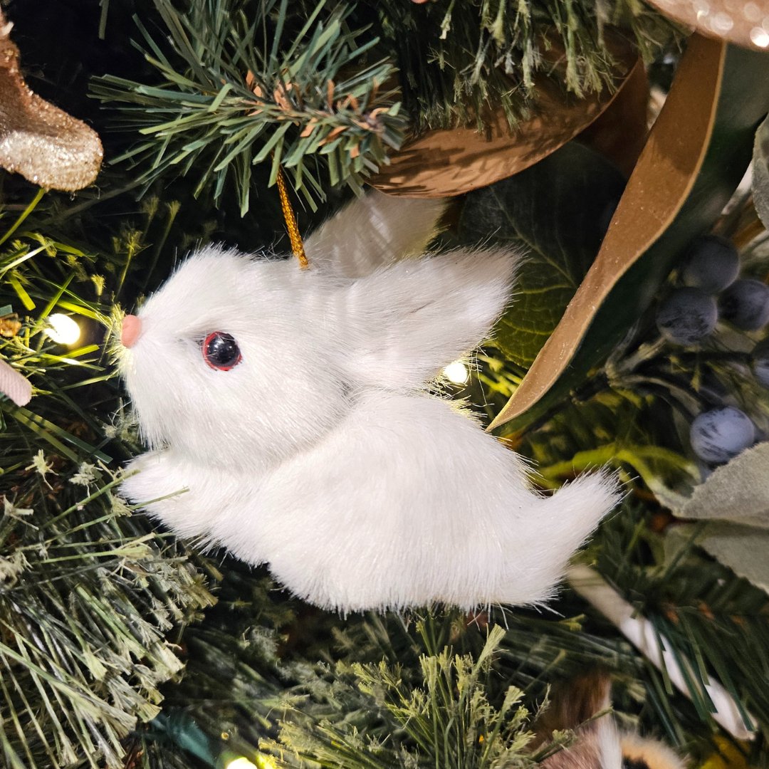 Faux Fur Rabbit Ornament - Assorted - My Christmas