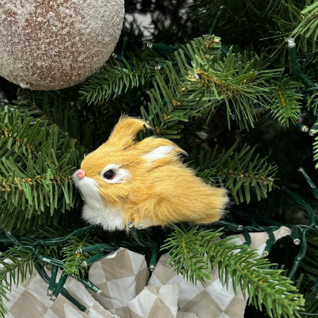 Faux Fur Rabbit Ornament - Assorted - My Christmas