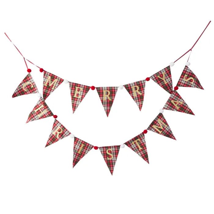 Festive Plaid Bunting - My Christmas