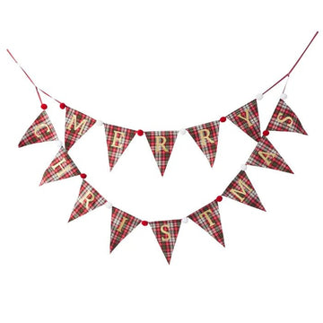 Festive Plaid Bunting - My Christmas