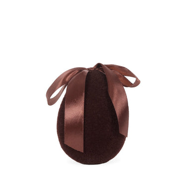 Flocked Egg with Bow Brown - Assorted Sizes - My Christmas