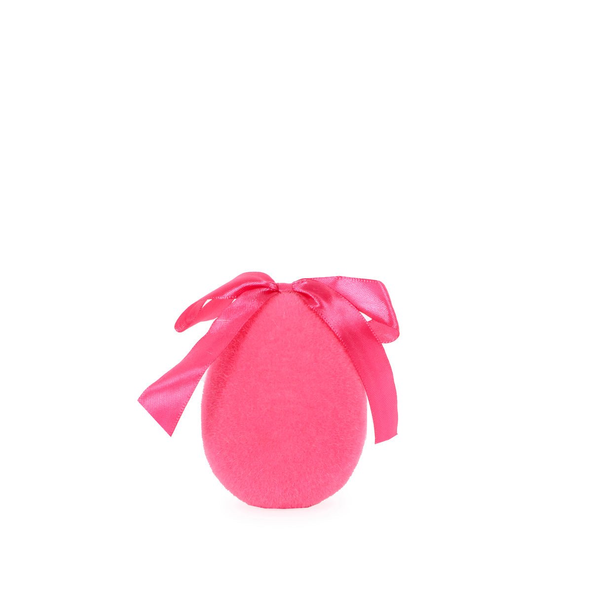 Flocked Egg with Bow Fuchsia - Assorted Sizes - My Christmas