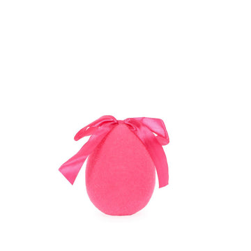 Flocked Egg with Bow Fuchsia - Assorted Sizes - My Christmas