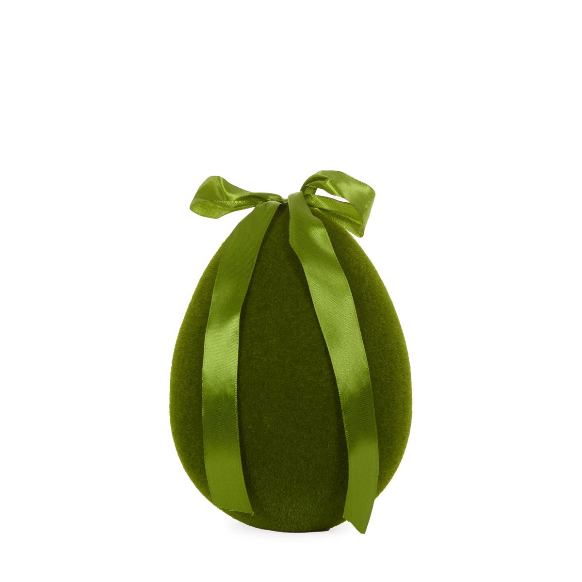 Flocked Egg with Bow Moss - Assorted Sizes - My Christmas