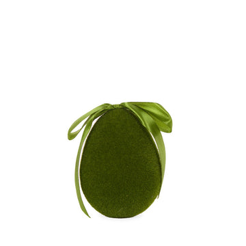 Flocked Egg with Bow Moss - Assorted Sizes - My Christmas