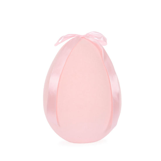 Flocked Egg with Bow Pink - Assorted Sizes - My Christmas