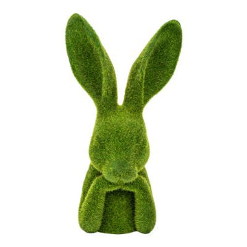 Flocked Pondering Rabbit - My Christmas