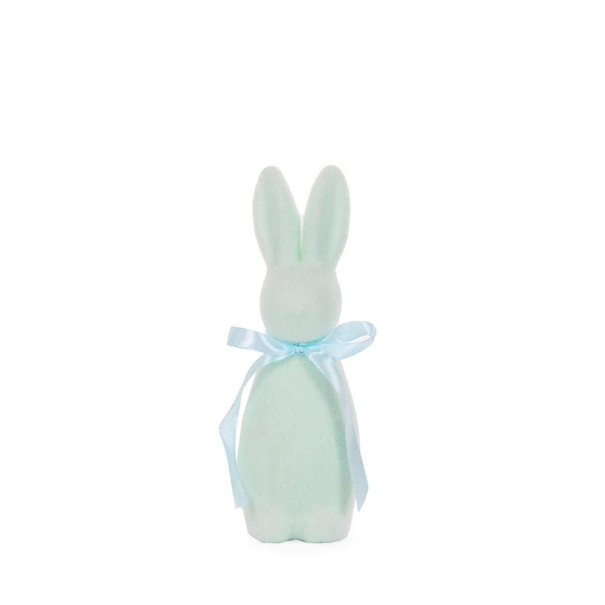 Flocked Rabbit with Bow Aqua - Assorted Sizes - My Christmas