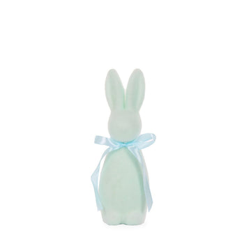 Flocked Rabbit with Bow Aqua - Assorted Sizes - My Christmas