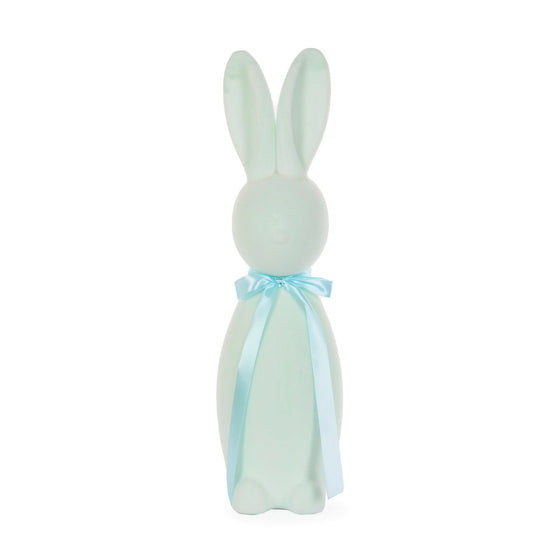Flocked Rabbit with Bow Aqua - Assorted Sizes - My Christmas