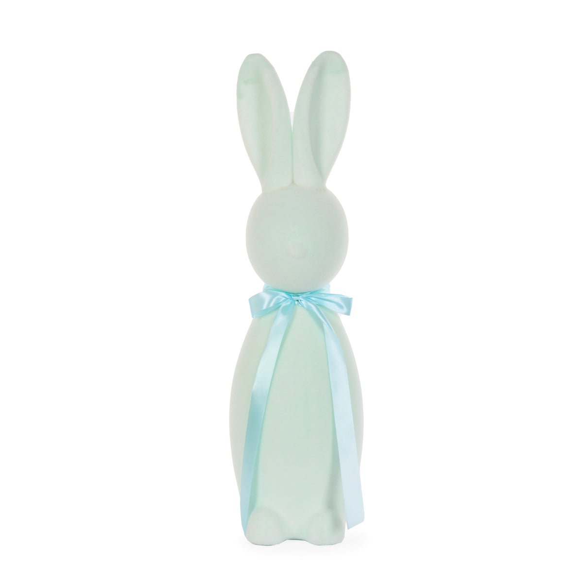 Flocked Rabbit with Bow Aqua - Assorted Sizes - My Christmas