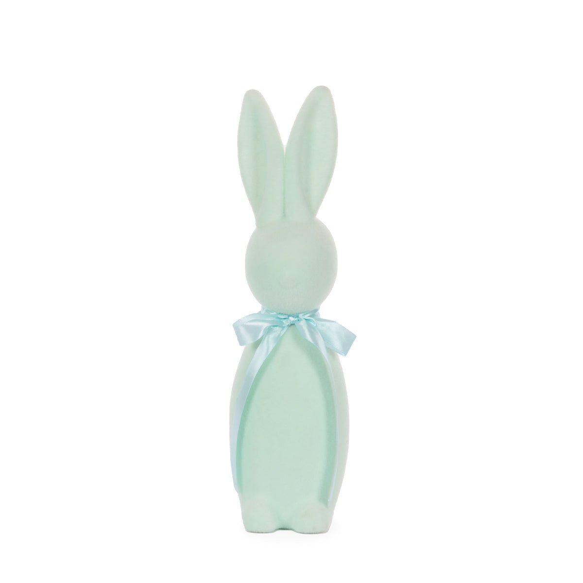 Flocked Rabbit with Bow Aqua - Assorted Sizes - My Christmas