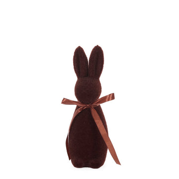 Flocked Rabbit with Bow Brown - Assorted Sizes - My Christmas