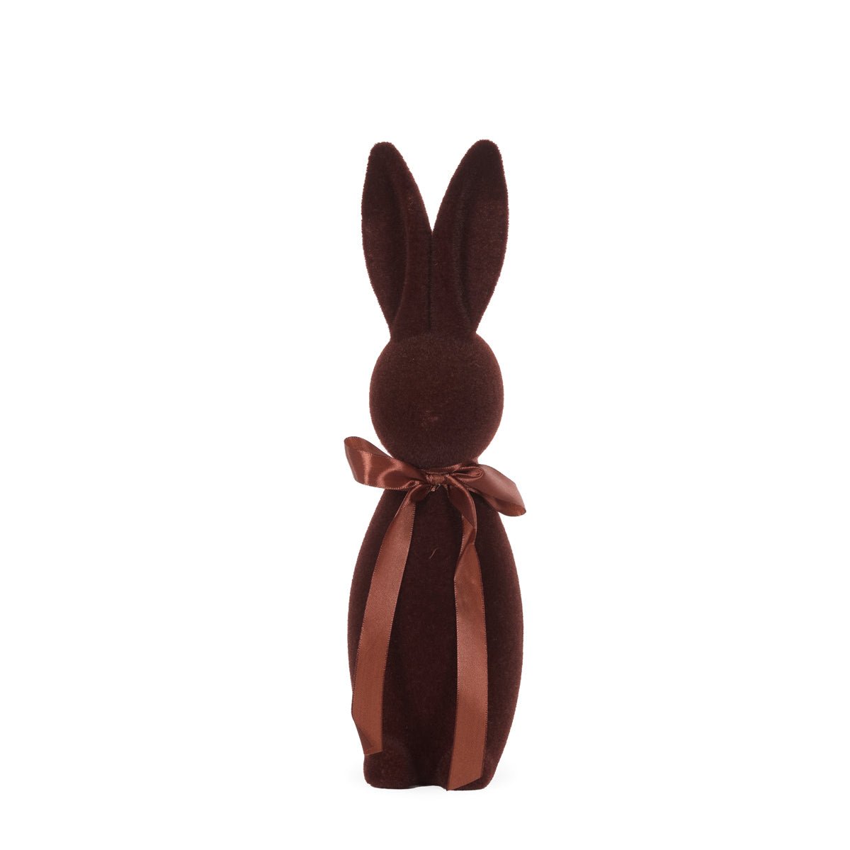 Flocked Rabbit with Bow Brown - Assorted Sizes - My Christmas