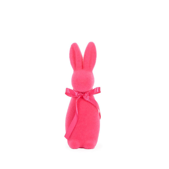 Flocked Rabbit with Bow Fuchsia - Assorted Sizes - My Christmas