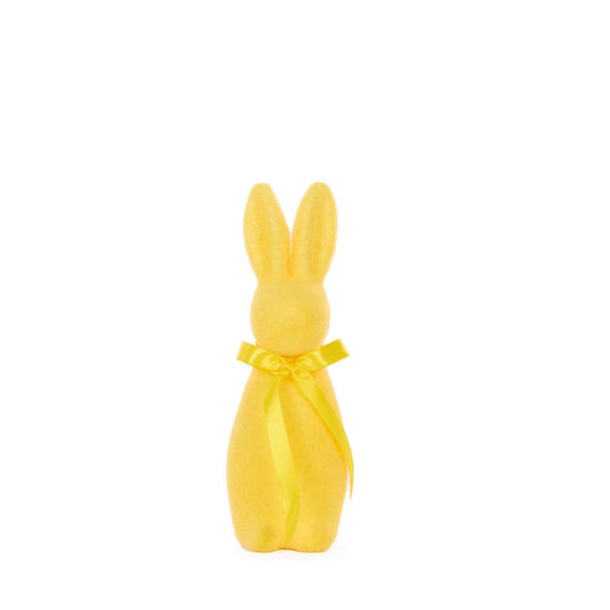 Flocked Rabbit with Bow Lemon - Assorted Sizes - My Christmas