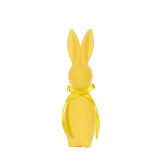 Flocked Rabbit with Bow Lemon - Assorted Sizes - My Christmas