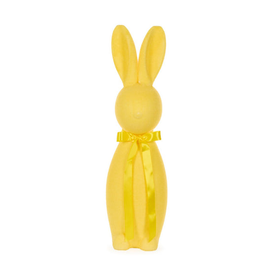 Flocked Rabbit with Bow Lemon - Assorted Sizes - My Christmas
