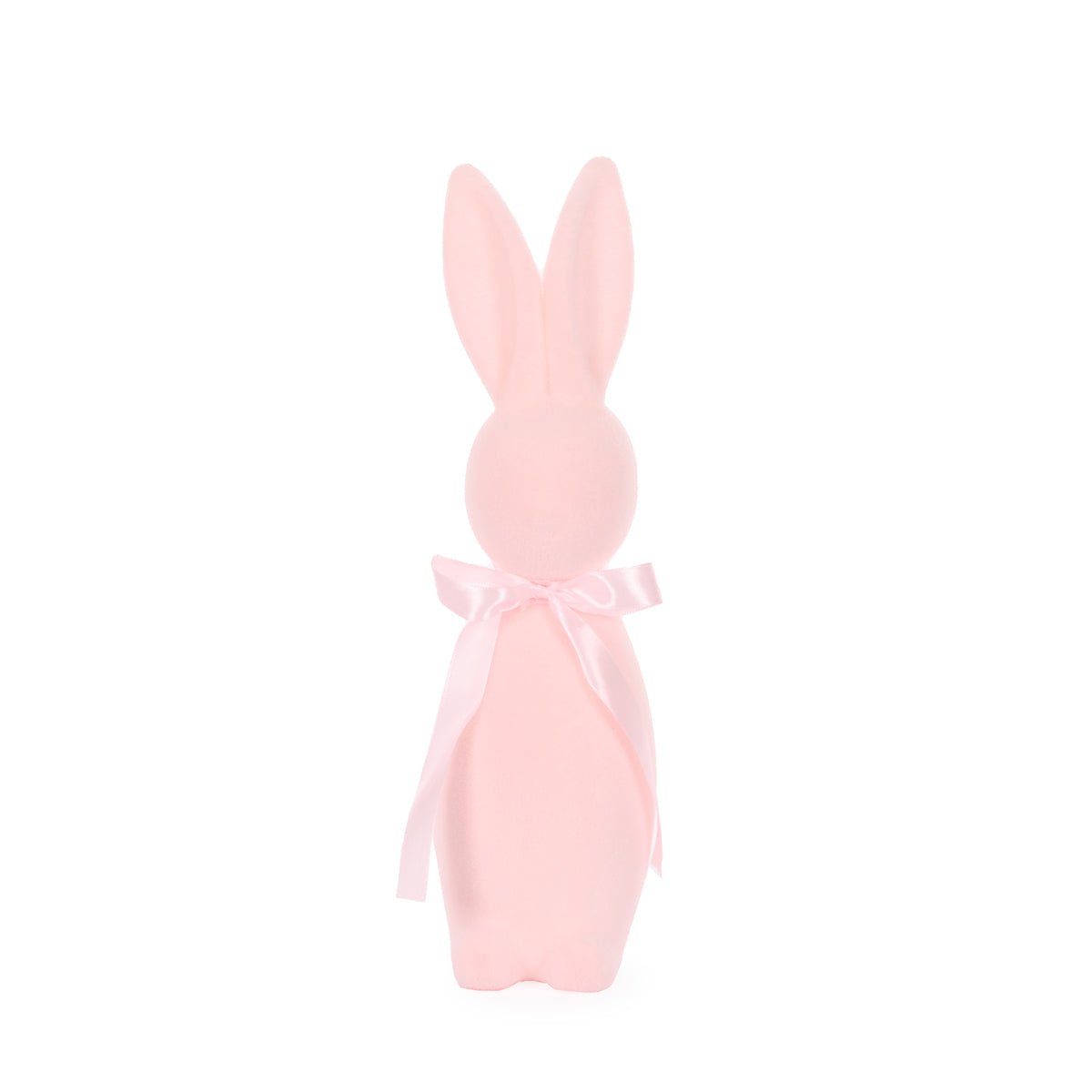 Flocked Rabbit with Bow Pink - Assorted Sizes - My Christmas