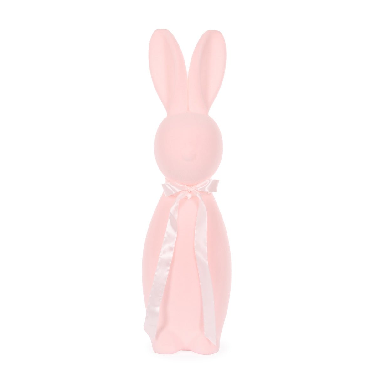 Flocked Rabbit with Bow Pink - Assorted Sizes - My Christmas