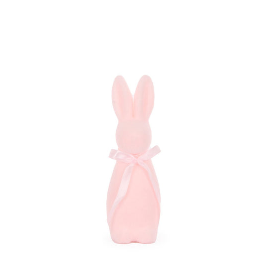 Flocked Rabbit with Bow Pink - Assorted Sizes - My Christmas