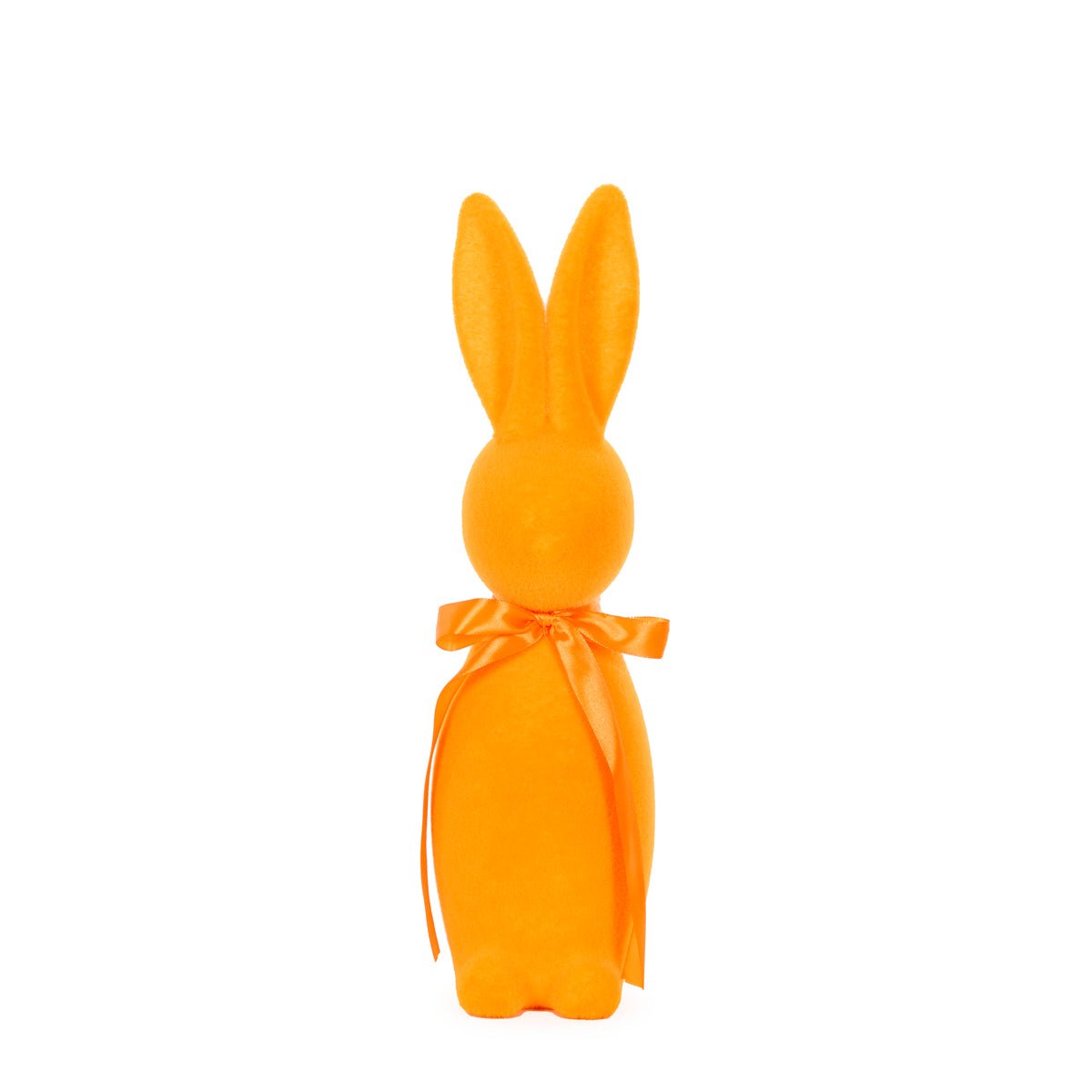Flocked Rabbit with Bow Tangerine - Assorted Sizes - My Christmas