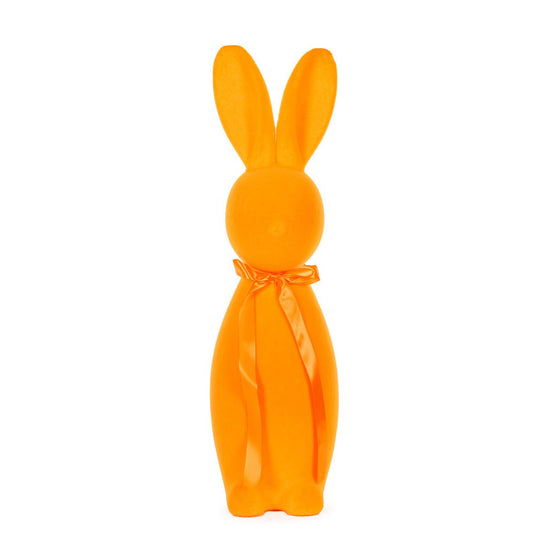 Flocked Rabbit with Bow Tangerine - Assorted Sizes - My Christmas