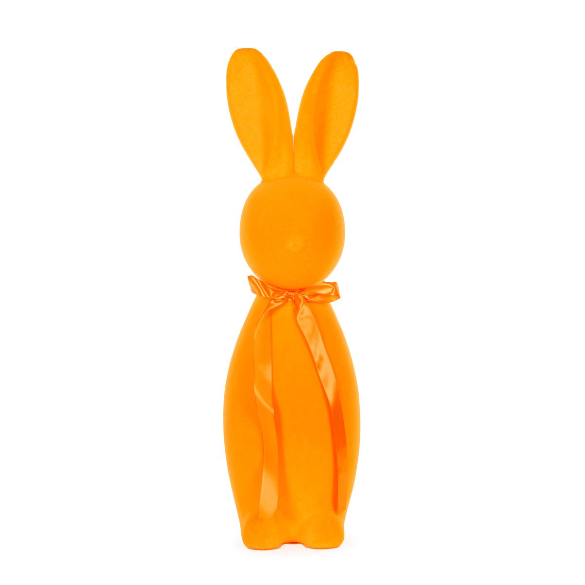 Flocked Rabbit with Bow Tangerine - Assorted Sizes - My Christmas