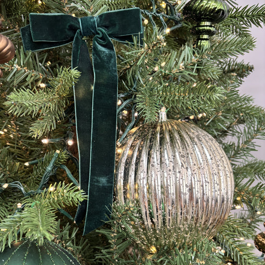 Forest Green Bow - 23cm - Set of 3 - My Christmas