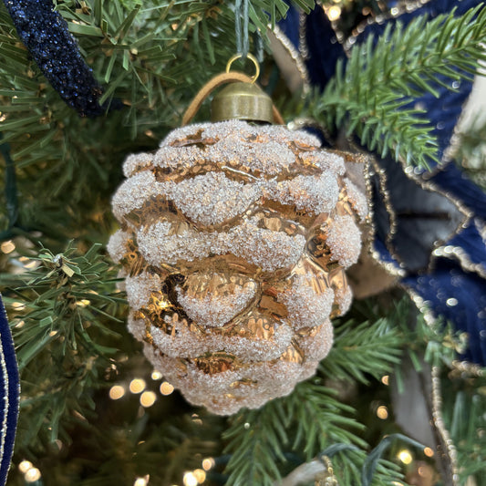 Frosted Copper Pinecone Ornament - My Christmas
