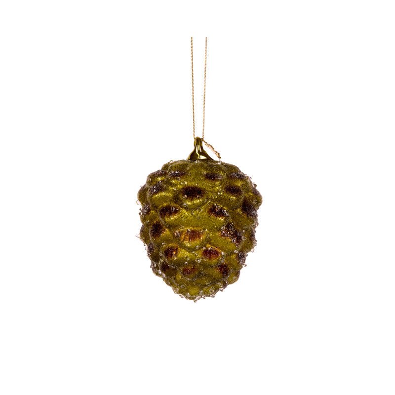 Frosted Forest Green Pinecone Bauble - My Christmas
