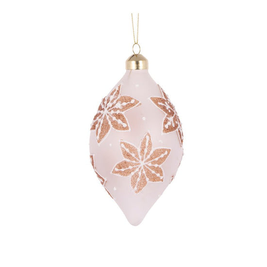 Frosted Gingerbread Snowflakes Drop Bauble - My Christmas