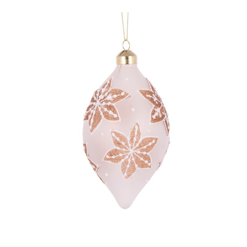 Frosted Gingerbread Snowflakes Drop Bauble - My Christmas