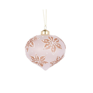 Frosted Gingerbread Snowflakes Onion Bauble - My Christmas