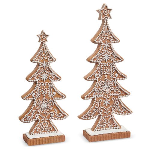Frosted Gingerbread Trees - Set of 2 - My Christmas