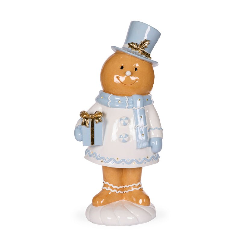 Frosted Gingerbread Woman with Gift - 68cm - My Christmas