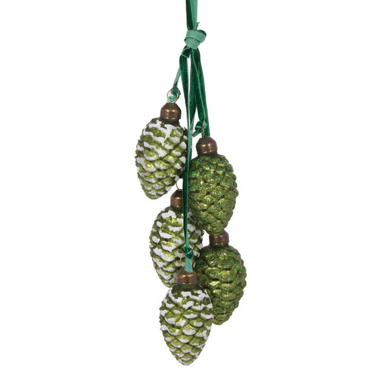 Frosted Green Pincone Cluster - My Christmas