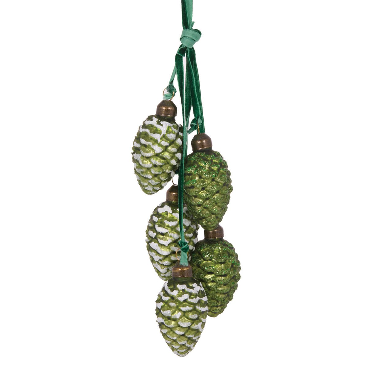 Frosted Green Pincone Cluster - My Christmas
