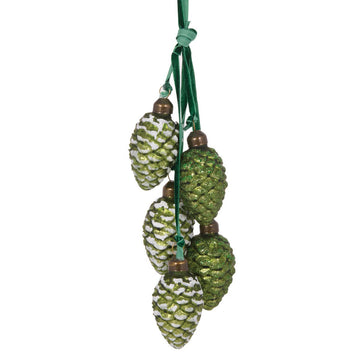 Frosted Green Pincone Cluster - My Christmas