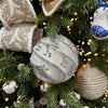 Frosted Pewter Glass Bauble - My Christmas