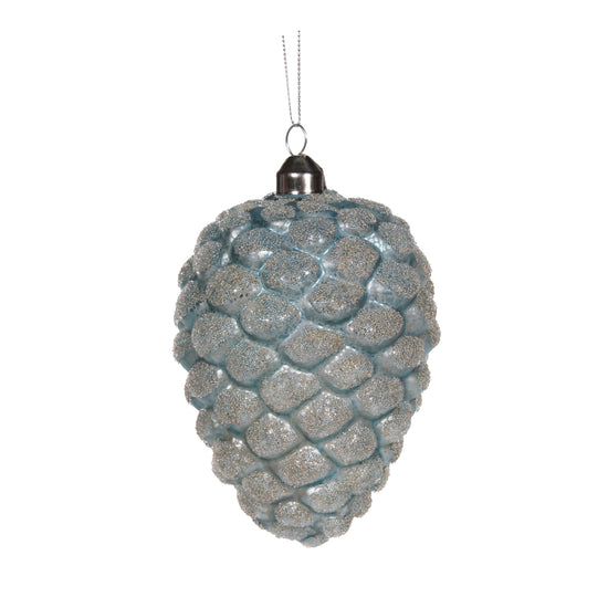Frosty Blue Pinecone Bauble - My Christmas