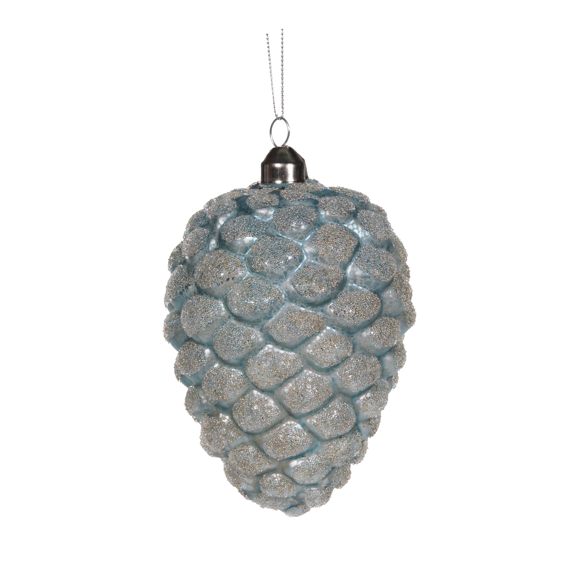 Frosty Blue Pinecone Bauble - My Christmas