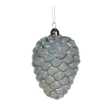 Frosty Blue Pinecone Bauble - My Christmas
