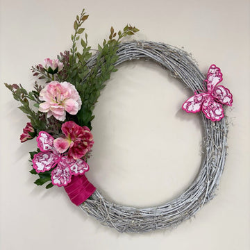 Fuchsia Butterfly Bouquet Wreath - My Christmas