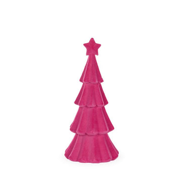 Fuchsia Flocked Tree - 30cm - My Christmas